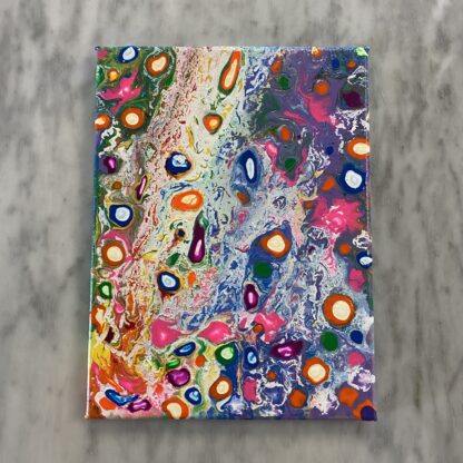 Eclectic Neon Wonky Dots; Textured Painting on Canvas