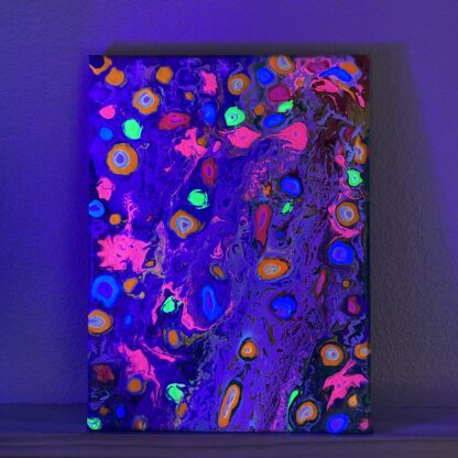 Eclectic Neon Wonky Dots; Textured Painting on Canvas - Image 3