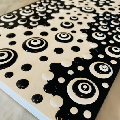 Blob Art; Trypophobia Black & White on Wood Canvas