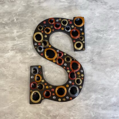 Alphabet Letter S - Metallic Wonky Blobs