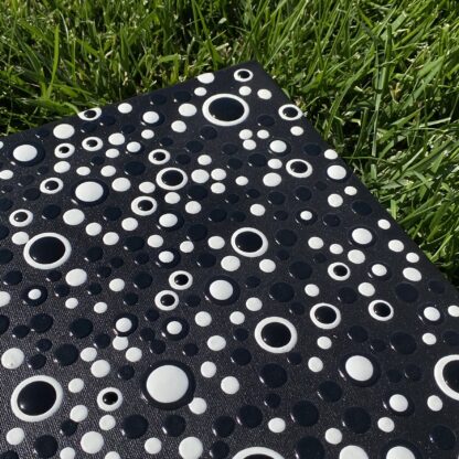 Black and White Dots on Black Painted Canvas