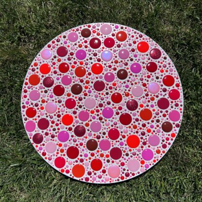 Blob Art; Reds and Pinks on Large Round