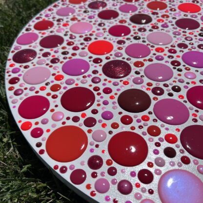 Blob Art; Reds and Pinks on Large Round - Image 2