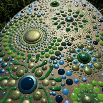 Eclectic Dot Painting; Greens and Blues - Image 2